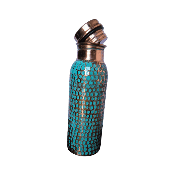 Termo de Cobre<br> Martillado Turquesa 750 Ml - Imagen 2