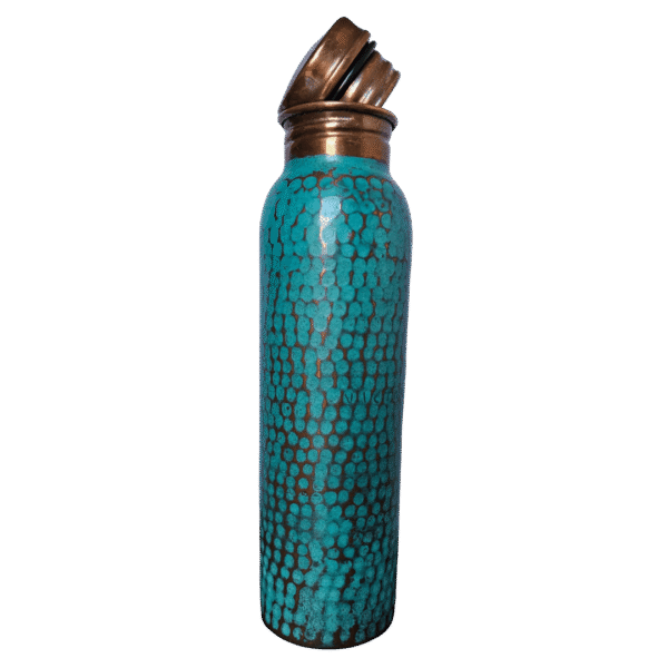 Termo de Cobre<br> Martillado Turquesa 1 Lt - Imagen 2