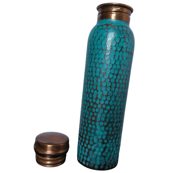 Termo de Cobre<br> Martillado Turquesa 1 Lt - Imagen 3